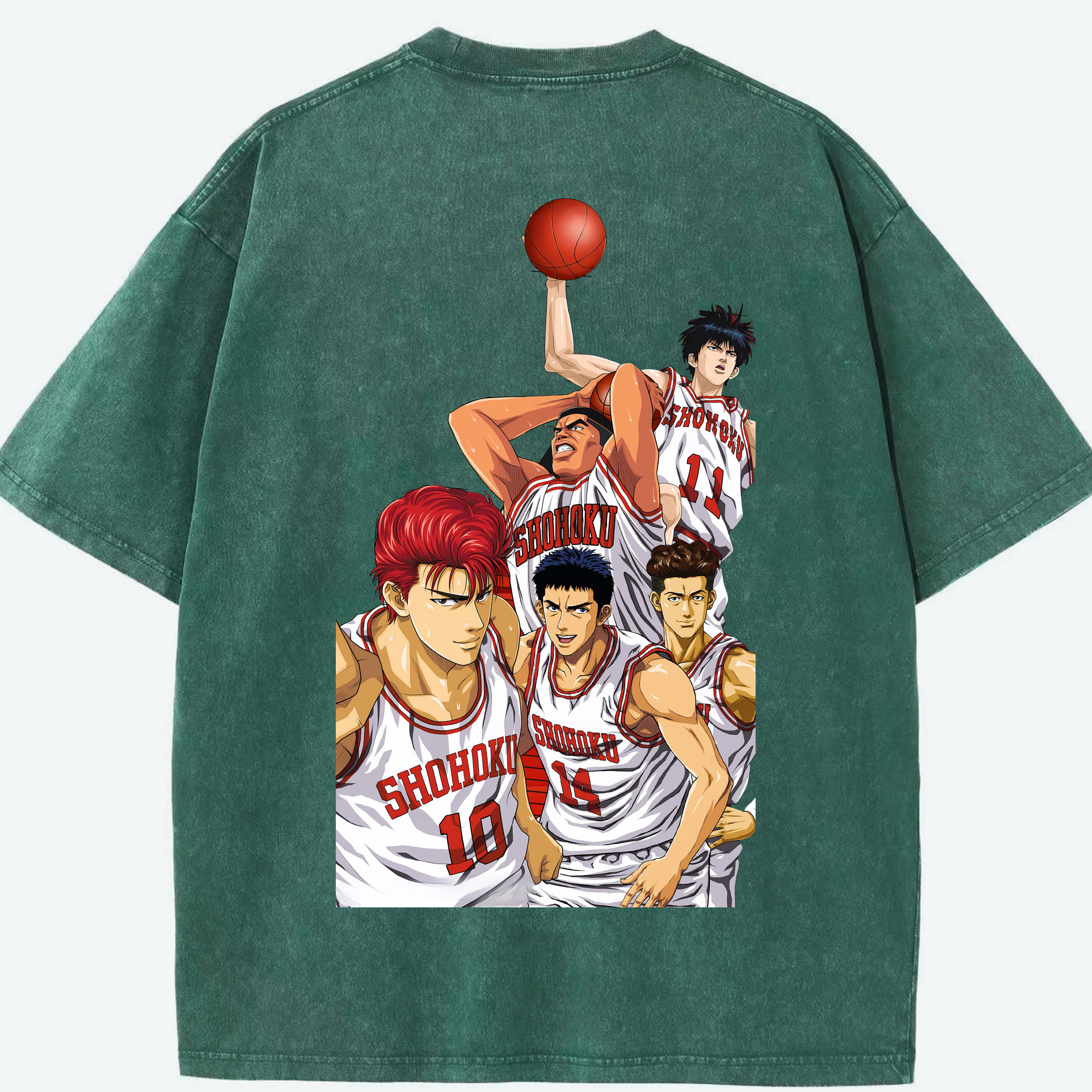 （画像用） SLAM DUNK／スラムダンク 綿100% ヴィンテージ風 半袖Tシャツ（背面プリント）